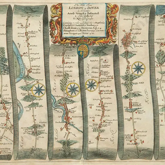 Rare John Ogilby Strip Map