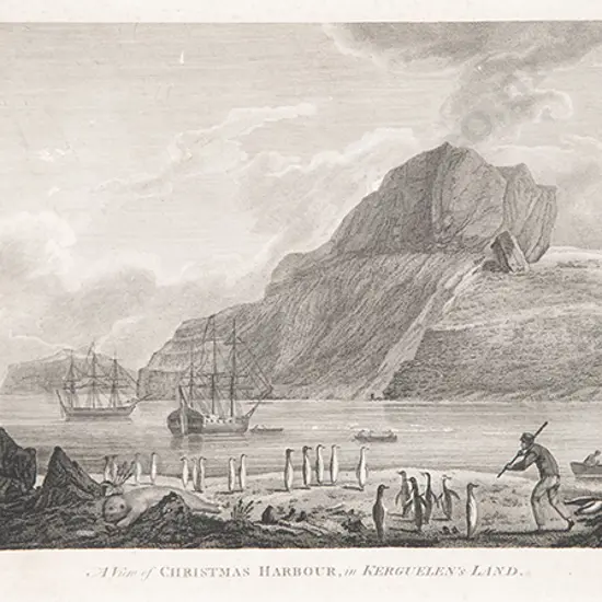 C18th Engraving - A View of Christmas Harbour