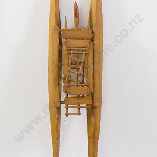 Carved Outrigger Canoe Model