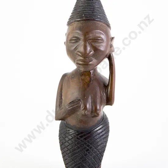 African Hardwood Carved Female Figure