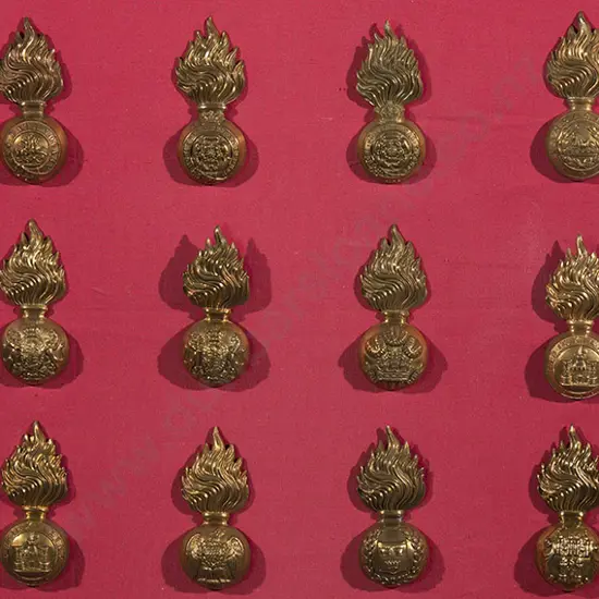 Collection Fusilier Fur Cap Grenade Badges