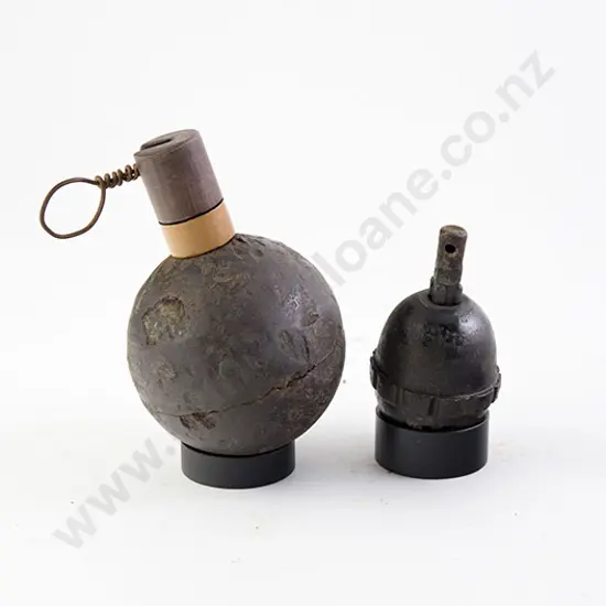 WWI French Bracelet Type Grenade and German