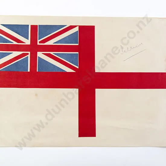 Small Royal Navy Satin Ensign with Jellicoe Signature