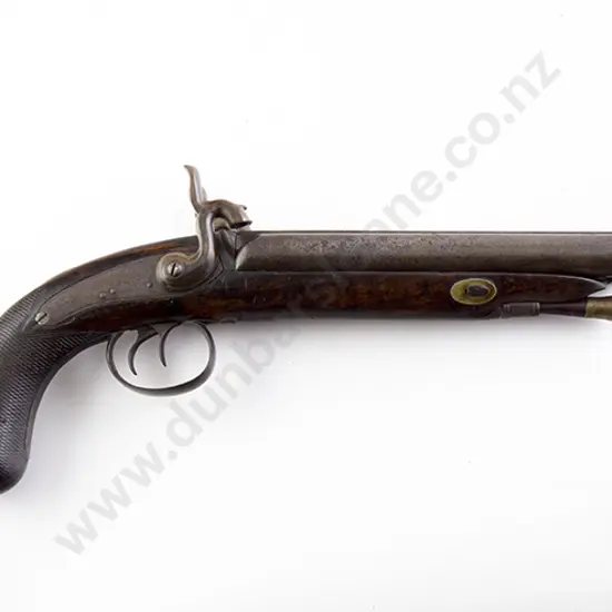C19th Double Barreled Percussion Pistol