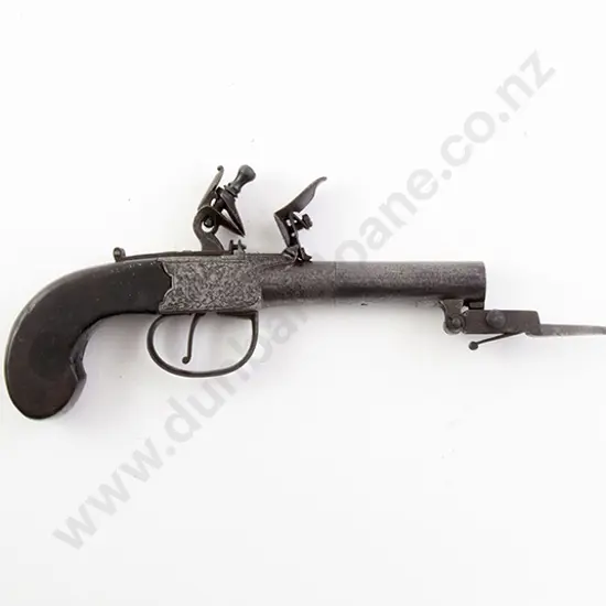 Early C19th Flintlock Pistol With Bayonet