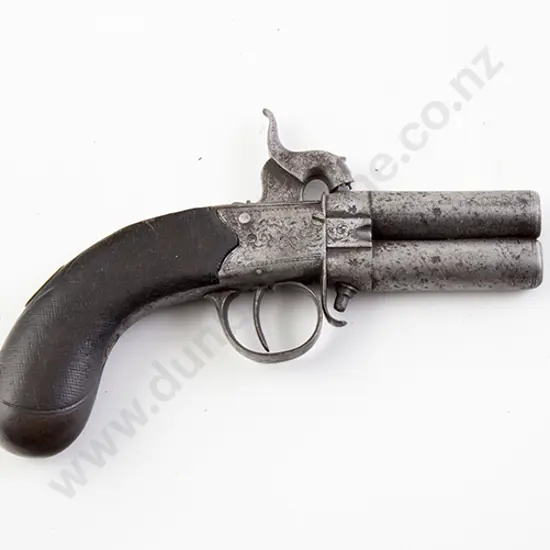 C19th English Over & Under Percussion Pocket Pistol