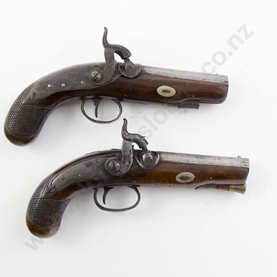 Pair C19th Percussion Pocket Pistols
