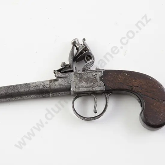18th Century Cannon Barrel Flintlock Pistol by Dawes