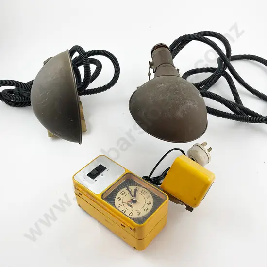 C1970's German ESGE Radio/Lamp and Pair Clip-on Lights