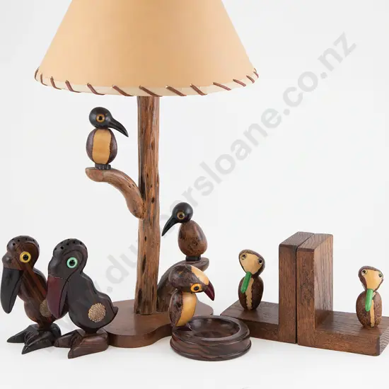 1930's Henry Howell & Co YZ Mark Novelty Lamp, pair bookends & dish