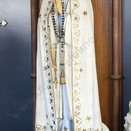 Vintage Church Plaster Statue of Our Lady of Fatima
