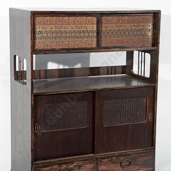 Vintage Japanese Cedar Wood Cabinet