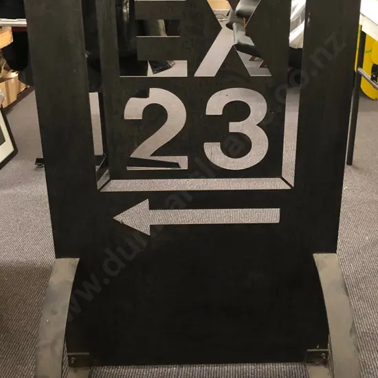 Cut Steel Ex23 Shop Pavement Sign & other (2)
