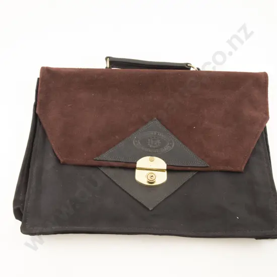 Single Lock Canvas and Suede Brief Case and Backpack