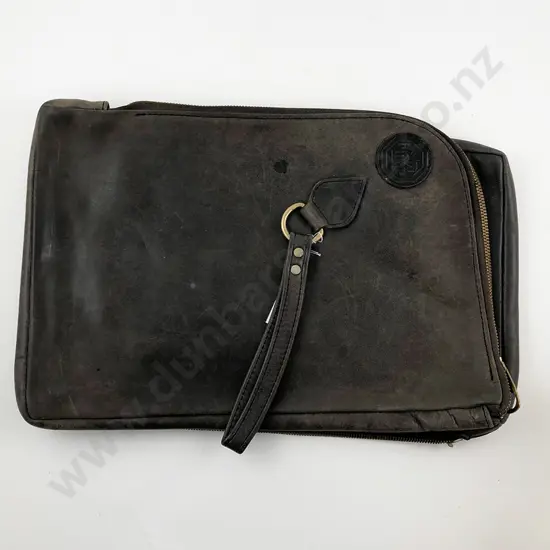 Two Brown Leather Laptop Cases
