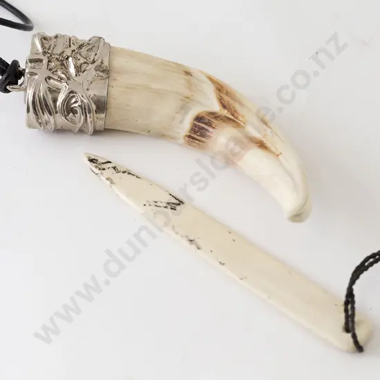 Silver Mounted Tusk Pendant and other