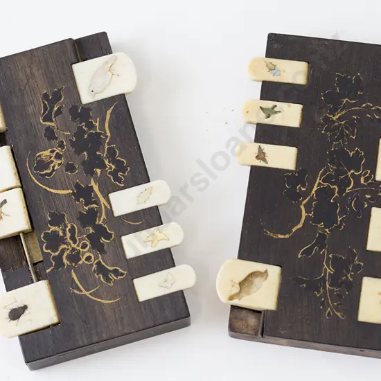 Two Antique Japanese Shibayama Whist Markers