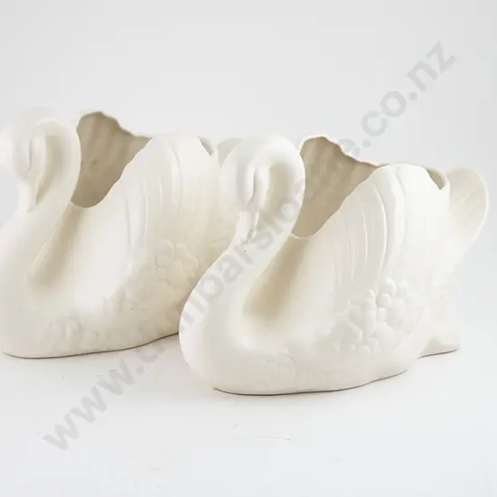 Two Large Crown Lynn Swan Vases