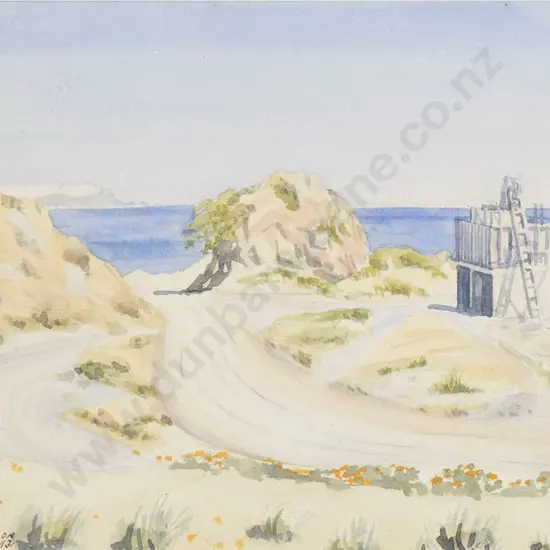 C M Paterson - Coastal Scene with Dredge