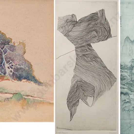 Olive Lloyd w/c, Morris & other prints (3)