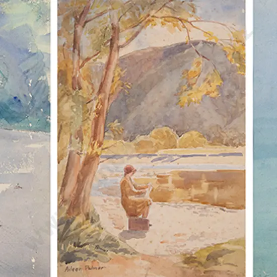 C M Paterson (2) & Aileen Palmer watercolours (3)