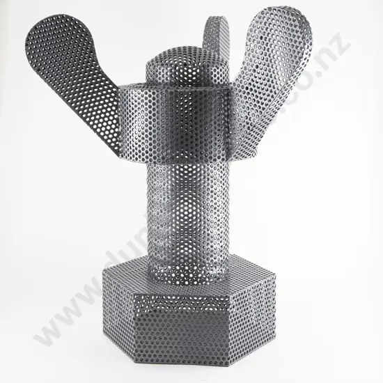 Colin Fordyce - perforated steel wingnut sculpture