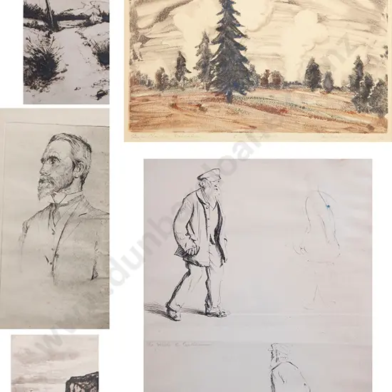 Reg Waghorn, H Linley Richardson & etchings (5)