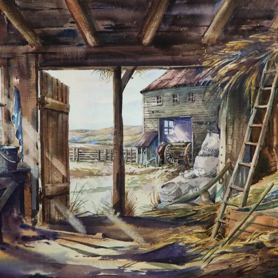 A A Prout - Barn at Mangaweka