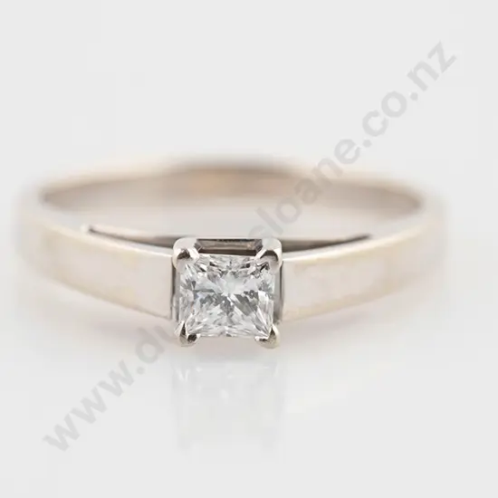 14ct White Gold Diamond Solitaire Ring