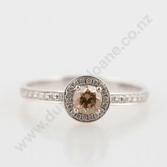 14ct White Gold Diamond Halo Ring