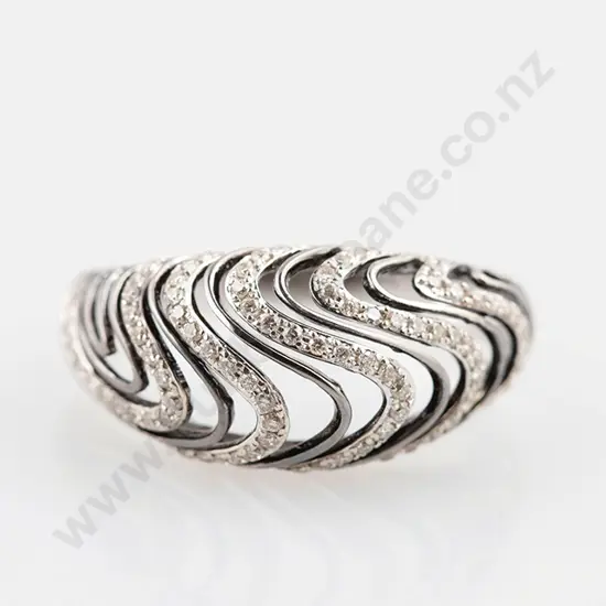 14ct White Gold Diamond Dress Ring