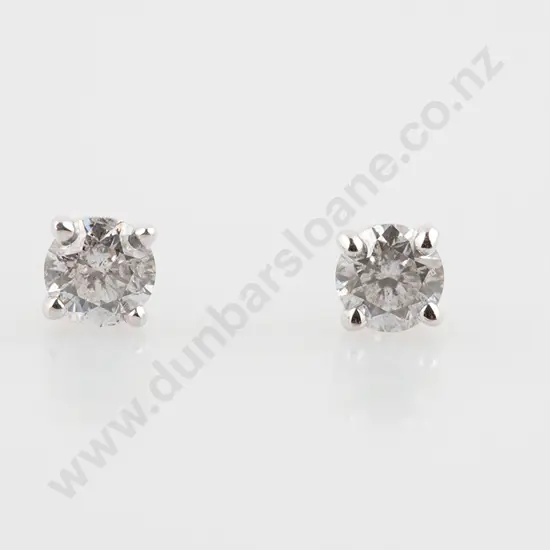 Pair 14ct White Gold Diamond Stud Earrings