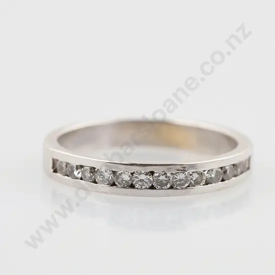 14ct White Gold & Diamond Channel Set Band