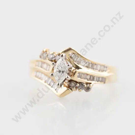 14ct 40stone Diamond Cluster Ring