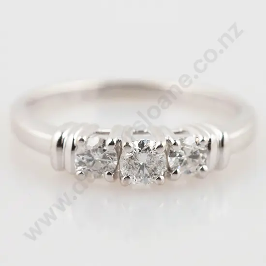 14ct White Gold Three Stone Diamond Ring