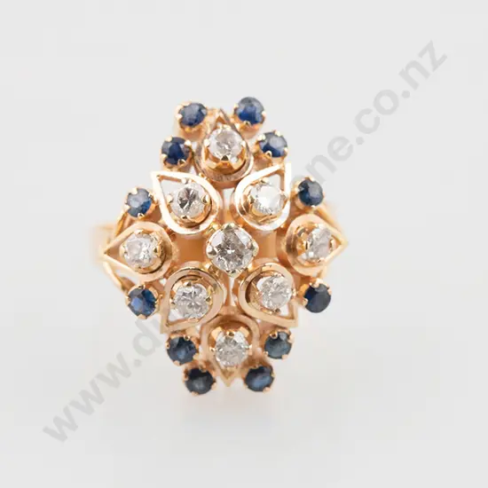 18ct 19stone Sapphire & Diamond Ring