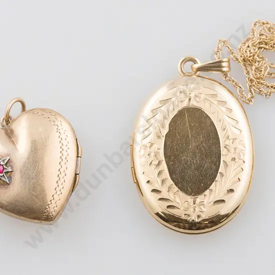 9ct Heart Photo Locket & Plated Locket