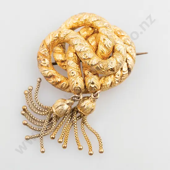 Vict 15ct Rope Twist Brooch