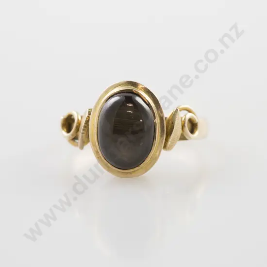 14ct Single Panel Tiger Eye Ring