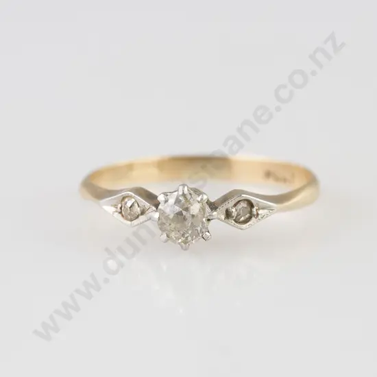 18ct & Platinum Solitaire Diamond Ring