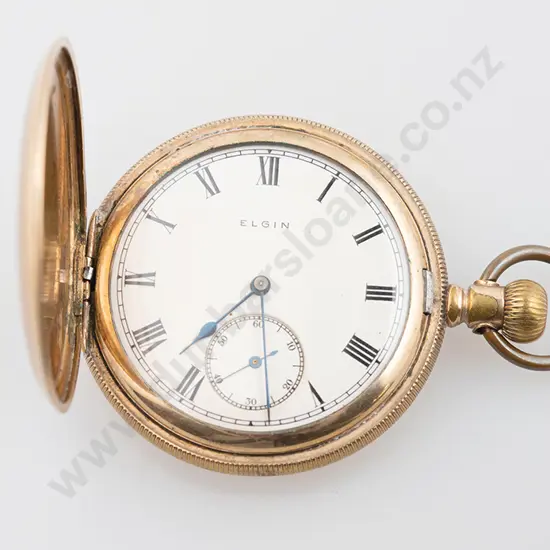 Elgin Gold Plated Hunter Cased Pocket Watch