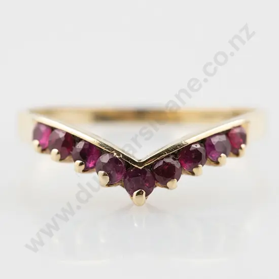 9ct Nine Stone Ruby Curve Band