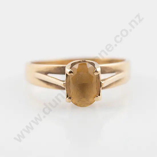 9ct Single Citrine Ring