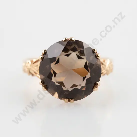 9ct Single Smokey Quartz Dress Ring