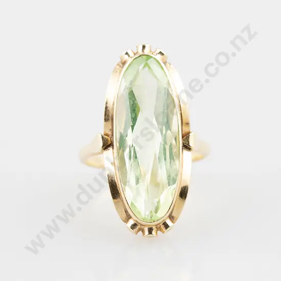 9ct Green Quartz Dress Ring