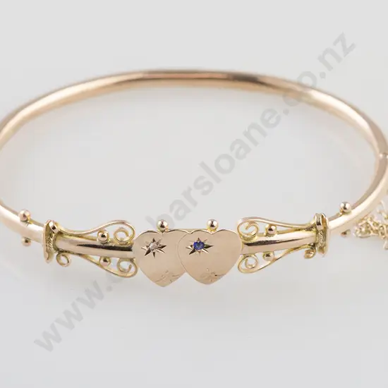 9ct Hinged Snap Bangle