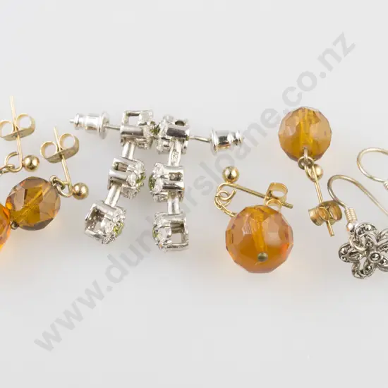 Silver Diamonte Triple Floret Cluster Earrings and others