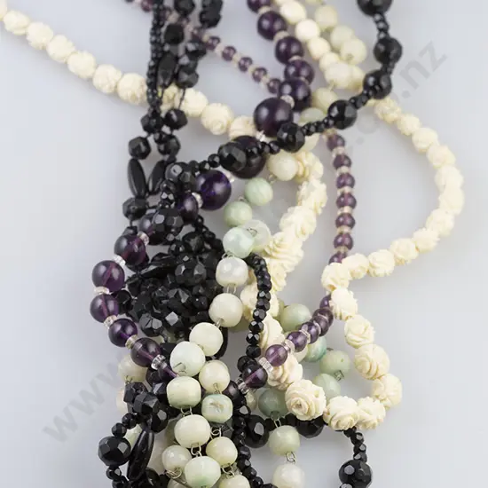 Five Vintage Bead Necklaces