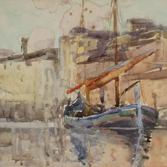 Frances Hodgkins -  Untitled (The Orange Sail, possibly Chioggia)
