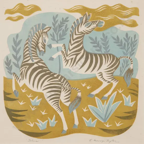 E Mervyn Taylor - Zebras